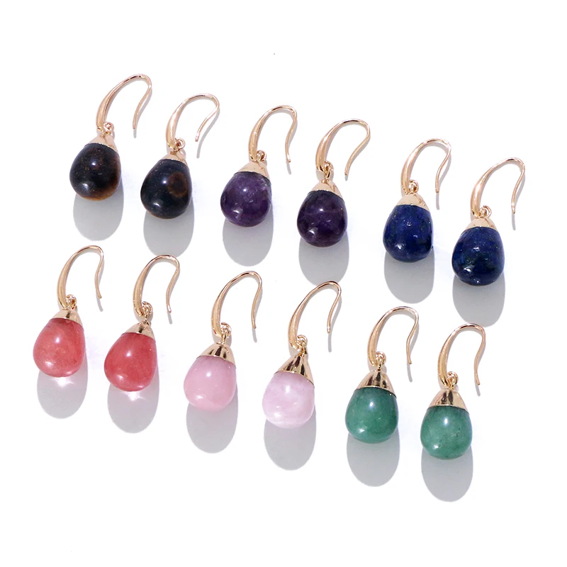 KOMi Handmade Natural Stone Agate Turquoises Amethyst Green Aventurine Drop shaped Pendant Earrings Ladies Party Jewelry
KOMi Handmade Natural Stone Agate Turquoises Amethyst Green Aventurine Drop shaped Pendant Earrings Ladies Party Jewelry