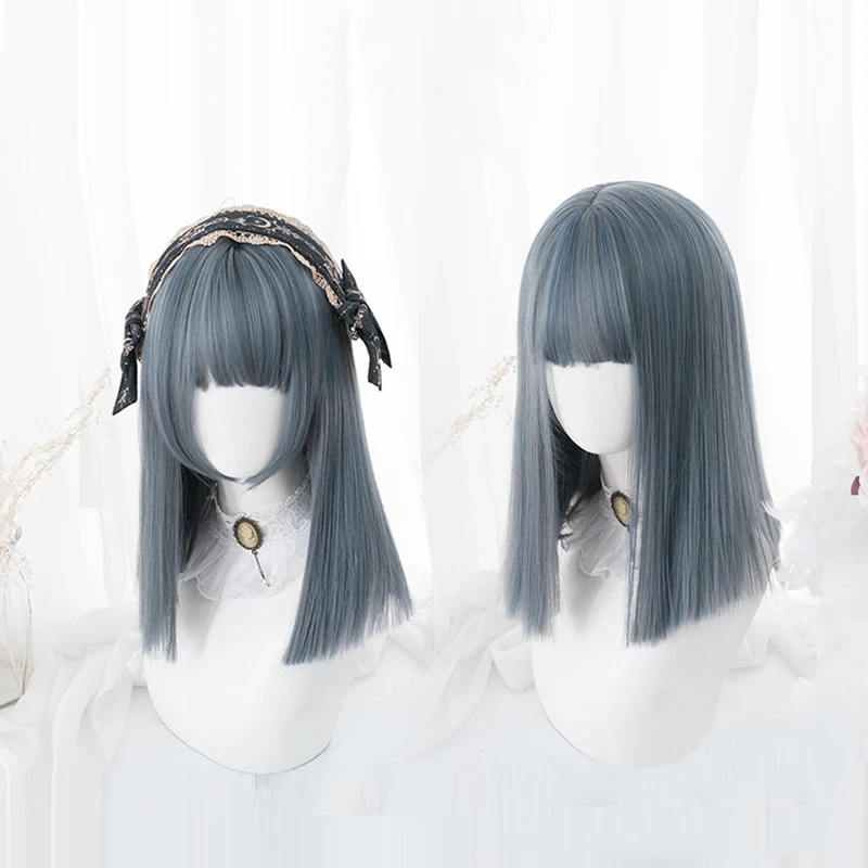 Blue Mixed Gray Lolita Harajuku Cosplay Straight Long Sweet for Adult Girls Headwear Cosplay Accessories
Blue Mixed Gray Lolita Harajuku Cosplay Straight Long Sweet for Adult Girls Headwear Cosplay Accessories