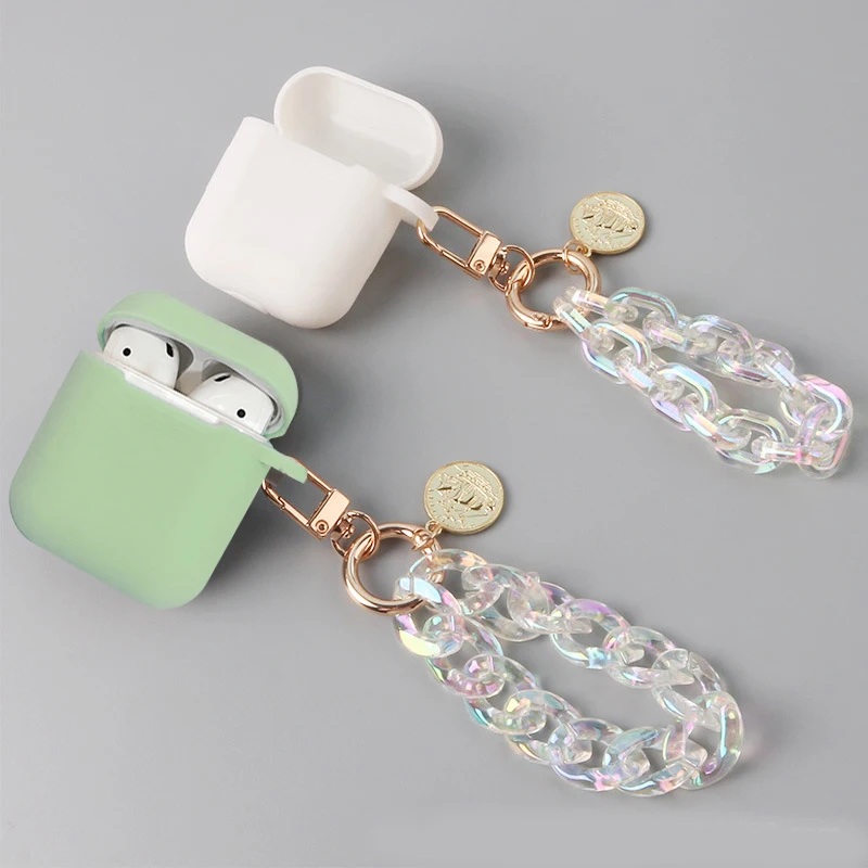AirPods симпатичный Кристальный силиконовый чехол с цепочкой на запястье для AirPods 2 чехол Модный Брелок чехол для наушников чехол для Airpod
AirPods симпатичный Кристальный силиконовый чехол с цепочкой на запястье для AirPods 2 чехол Модный Брелок чехол для наушников чехол для Airpod