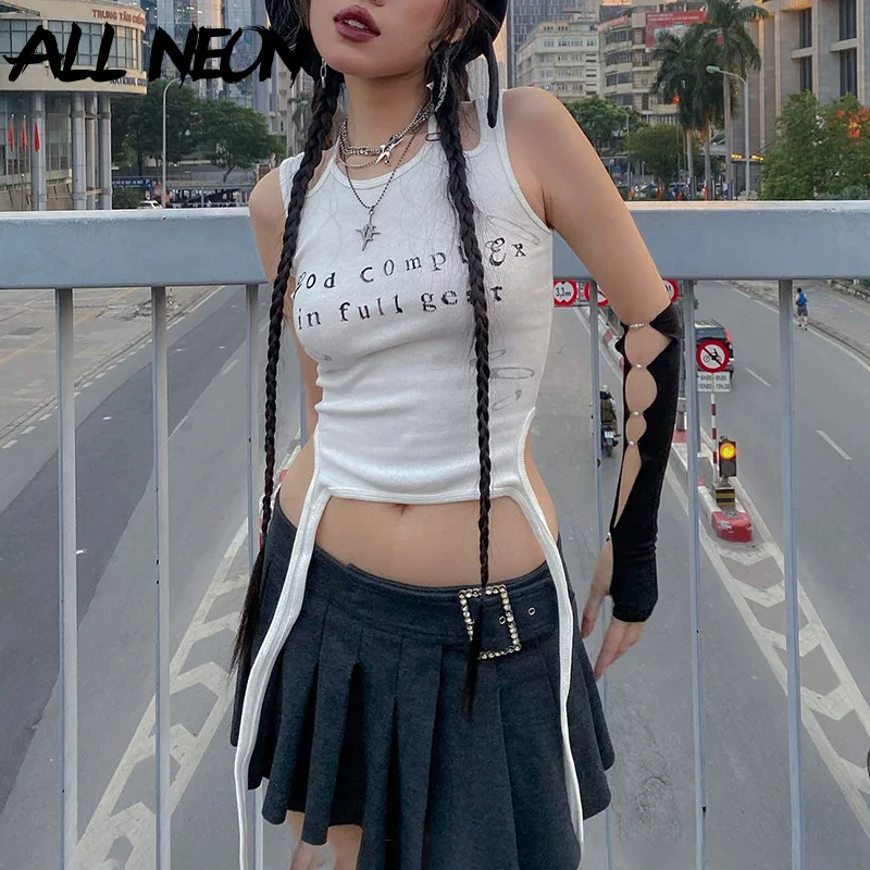 ALLNeon Y2K эстетичный гранж с надписью бандаж женская уличная одежда без рукавов Асимметричные белые майки Харадзюку
ALLNeon Y2K эстетичный гранж с надписью бандаж женская уличная одежда без рукавов Асимметричные белые майки Харадзюку