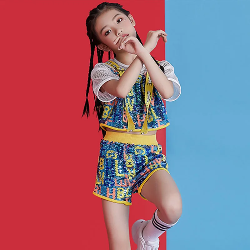 2021 New Hip Hop Costumes Fashion Sequin Top Shorts Girls Jazz Stage Outfit Kids Street Dance Performance Wear Modern Clothes
2021 New Hip Hop Costumes Fashion Sequin Top Shorts Girls Jazz Stage Outfit Kids Street Dance Performance Wear Modern Clothes