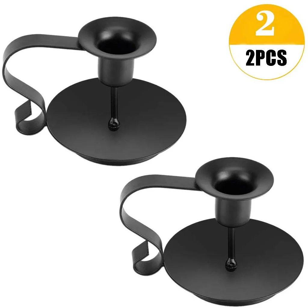 2Pcs Wrought Iron Retro Candle Holder Black Taper Candlestick Stand Candlelight Dinner Candelabrum Home Decoration
2Pcs Wrought Iron Retro Candle Holder Black Taper Candlestick Stand Candlelight Dinner Candelabrum Home Decoration