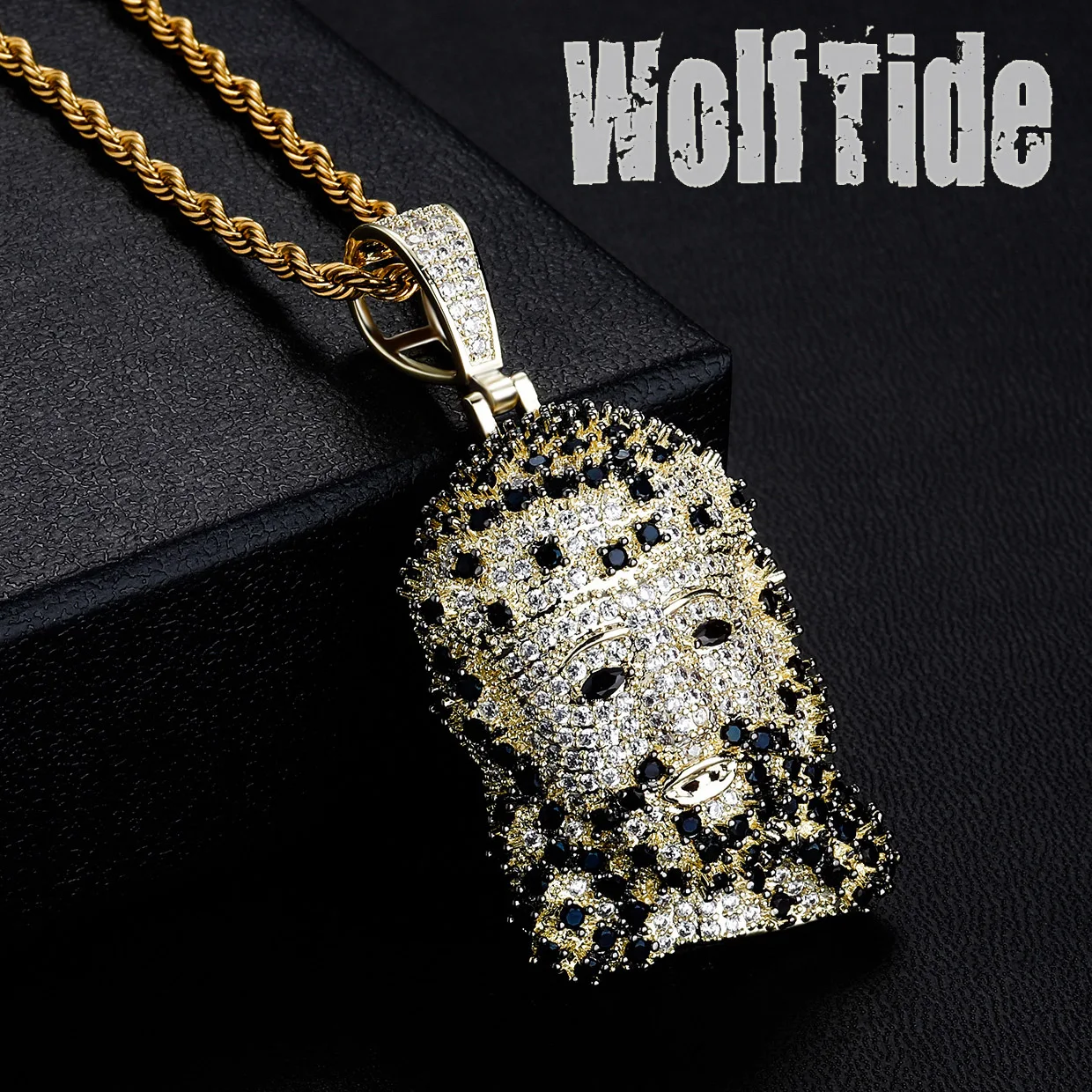 2021 New Bling Black CZ Cubic Ziconia Jesus Pendant Neckalce Gold Collier Bijoux Religious Gift for Women Men Fashion Jewelry
2021 New Bling Black CZ Cubic Ziconia Jesus Pendant Neckalce Gold Collier Bijoux Religious Gift for Women Men Fashion Jewelry