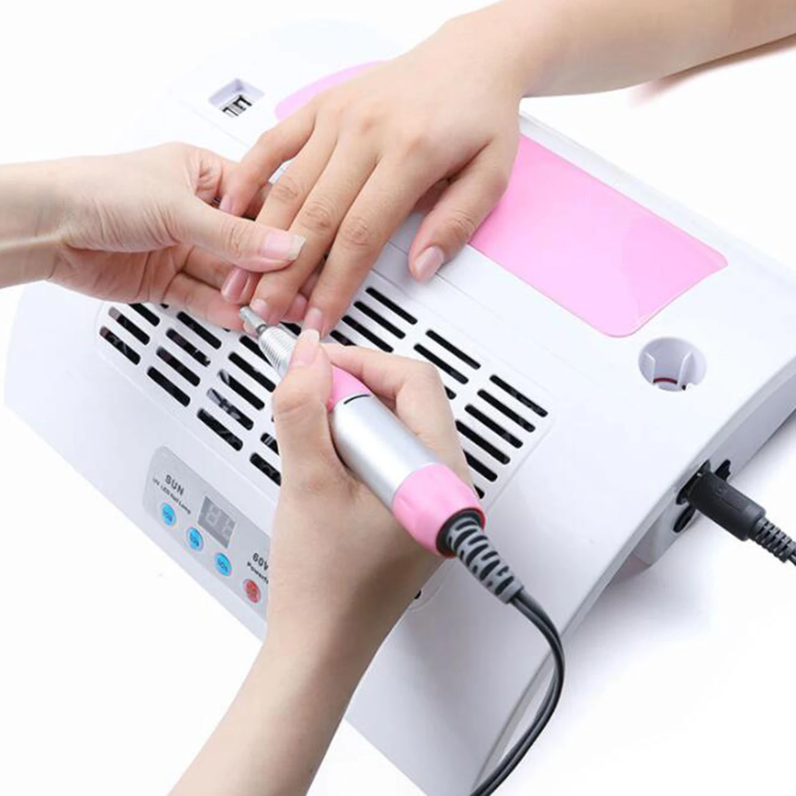 3D Art Nail Lamp with Polishing Pen Grinding Head Vacuuming Nail Dryer for Salon Manicure Supplies
3D Art Nail Lamp with Polishing Pen Grinding Head Vacuuming Nail Dryer for Salon Manicure Supplies