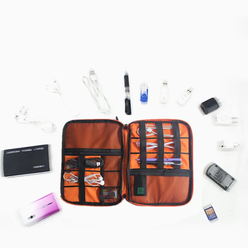 Фото Дорожная цифровая сумка для хранения органайзер кабеля USB кабель зарядное