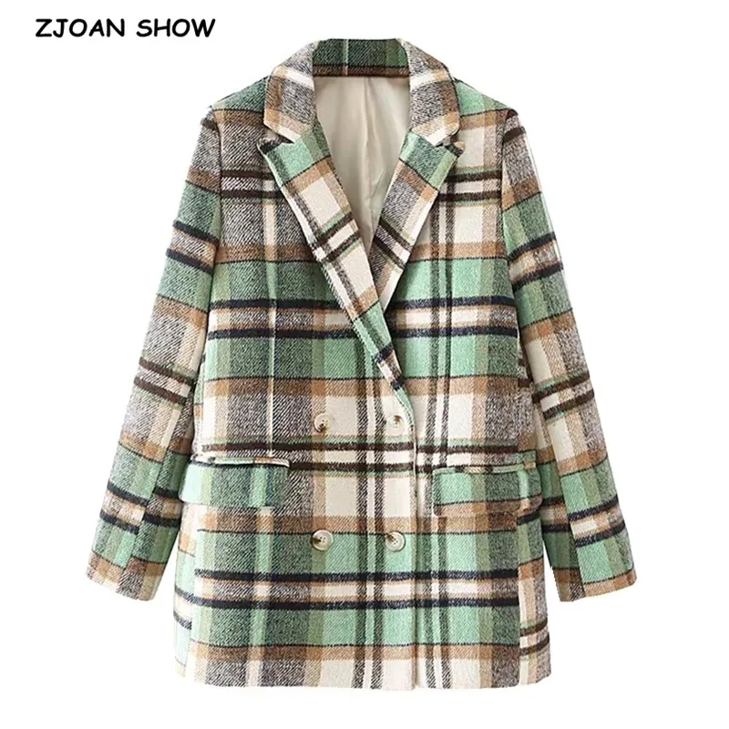 2020 Boyfriend Woolen Blend Check Plaid Blazer Vintage Women Front Pockets Long sleeve Loose Suit Casual Coat Outwear
2020 Boyfriend Woolen Blend Check Plaid Blazer Vintage Women Front Pockets Long sleeve Loose Suit Casual Coat Outwear