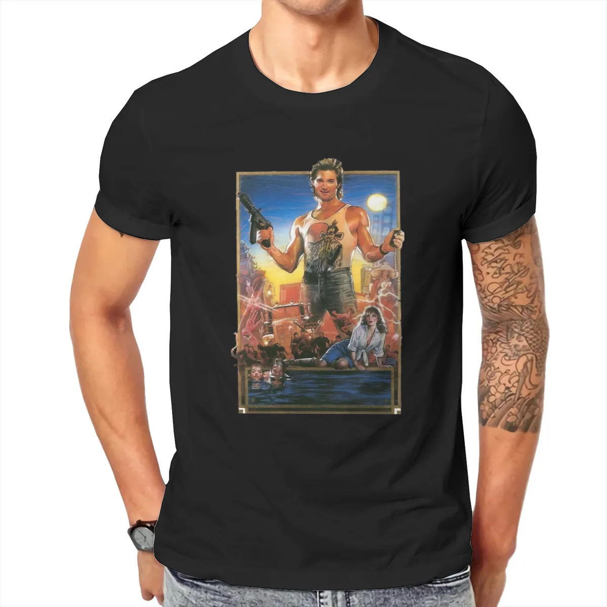 

Movie Poster Hip Hop TShirt Big Trouble in Little China Jack Wang Chinatown Film Style Leisure T Shirt Men Tee Gift Clothes