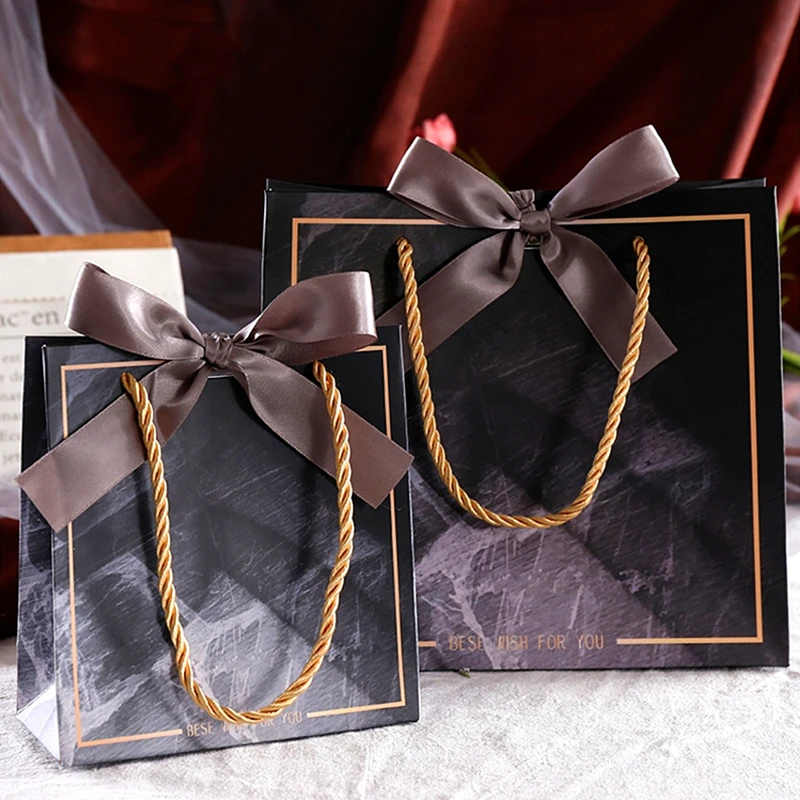 10 шт. Мрамор подарочной коробке мешок для вечерние Baby Shower Бумага шоколад Коробки
