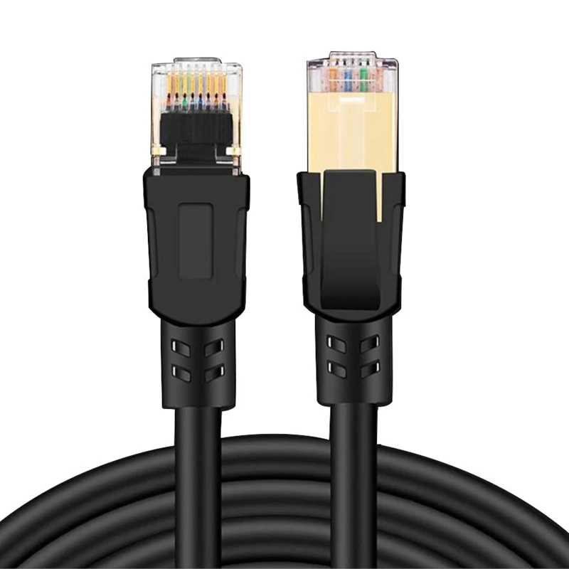 Cat8 Ethernet Cable RJ45Network 25/40Gbps 2000MHz High Speed Cat8 LAN Network RJ45 Cable for Router, Modem, Game(1.5M)
Cat8 Ethernet Cable RJ45Network 25/40Gbps 2000MHz High Speed Cat8 LAN Network RJ45 Cable for Router, Modem, Game(1.5M)