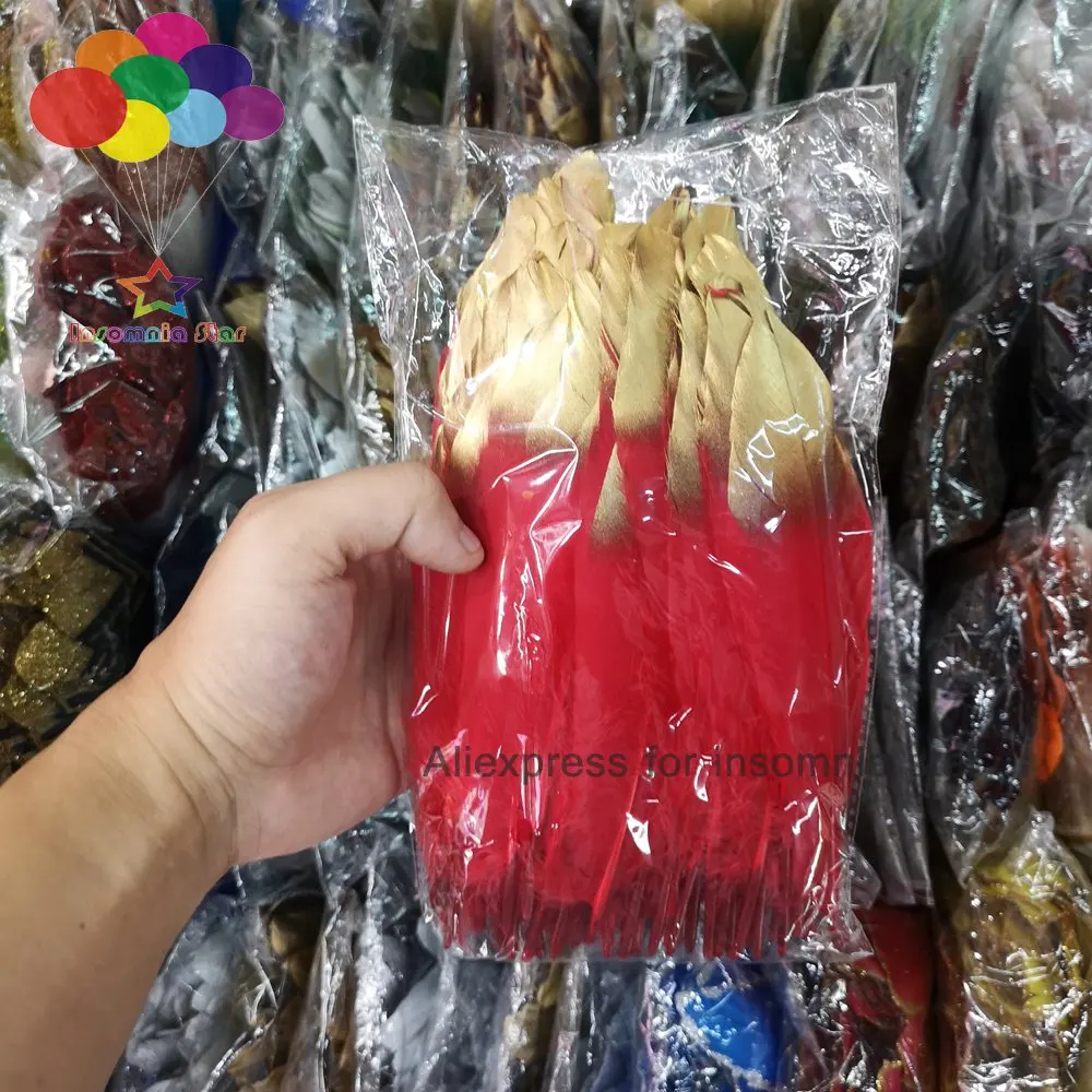 100pcs dye Red 15-20cm/6-8 inches Diy Beautiful Gold head Goose Feather Tape center plumas faisan view
100pcs dye Red 15-20cm/6-8 inches Diy Beautiful Gold head Goose Feather Tape center plumas faisan view