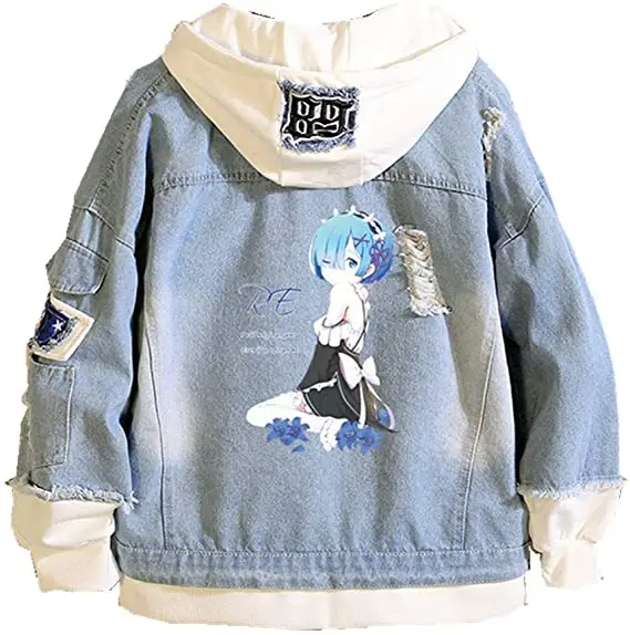 Re:Life in a Different World From Zero Denim Jacket Rem Hoodies Cosplay Emiria Jeans Coat Halloween Couple Costumes
Re:Life in a Different World From Zero Denim Jacket Rem Hoodies Cosplay Emiria Jeans Coat Halloween Couple Costumes