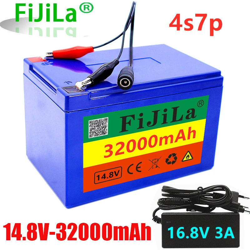 New 4S7P 18650 battery pack 14.8V 32000mAh high power Li ion inverter with 30A BMS, suitable for outdoor use of reserve battery
New 4S7P 18650 battery pack 14.8V 32000mAh high power Li ion inverter with 30A BMS, suitable for outdoor use of reserve battery