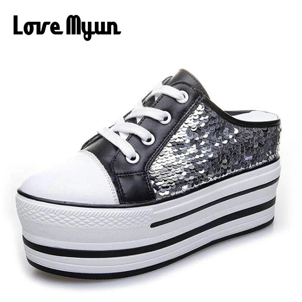 Women casual shoes half slippers flats Sequins Breathable women Thick bottom Platform Hidden Increasing Sneakers A11-86Z
Women casual shoes half slippers flats Sequins Breathable women Thick bottom Platform Hidden Increasing Sneakers A11-86Z