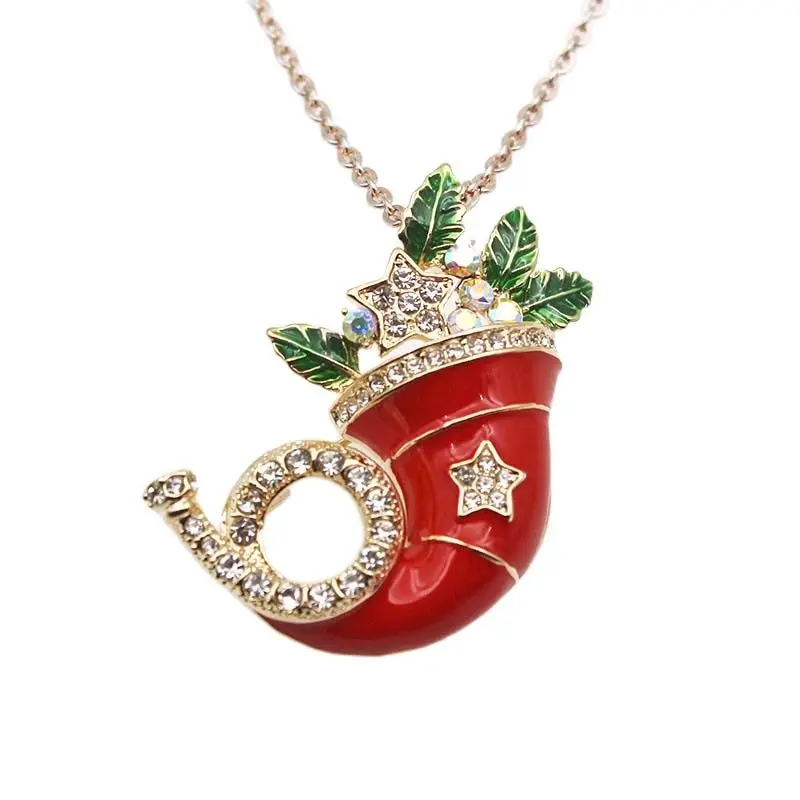 Hot Christmas Gift Jewelry French Horn Necklace Pendant Rhinestone Enamel Leaf Flower for Xmas
Hot Christmas Gift Jewelry French Horn Necklace Pendant Rhinestone Enamel Leaf Flower for Xmas