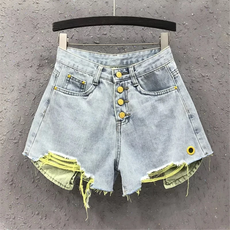 Plus Size Denim Shorts Women Fashion Loose Splicing Button Hole Shorts Casual OL High Waited Wide Leg Jeans Student Holiday Wear
Plus Size Denim Shorts Women Fashion Loose Splicing Button Hole Shorts Casual OL High Waited Wide Leg Jeans Student Holiday Wear