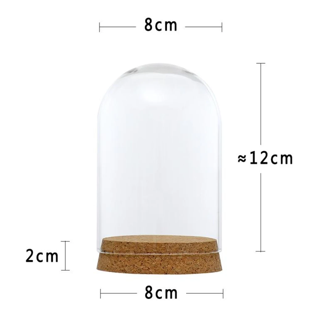 

Decorative Clear Glass Cover Landscape Vase Cloche Jar Display Case with Rustic Wood Base/Tabletop Centerpiece Dome