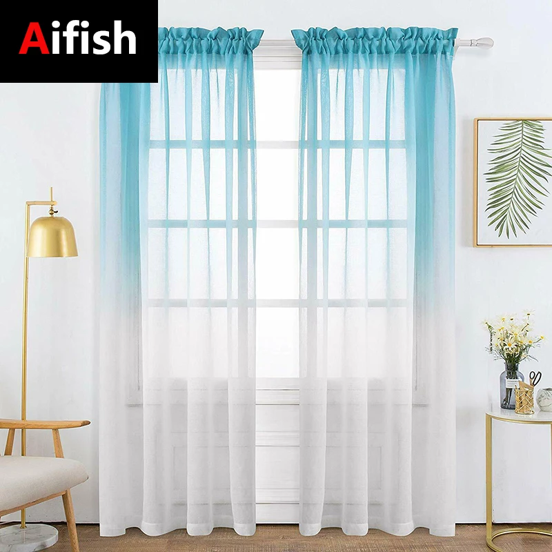 1 PCS Rod Pocket Gradient Color Curtains for Living Room Bedroom Modern Grey Blue Sheer Voile Fabric Screen Wedding Decor 25
1 PCS Rod Pocket Gradient Color Curtains for Living Room Bedroom Modern Grey Blue Sheer Voile Fabric Screen Wedding Decor 25