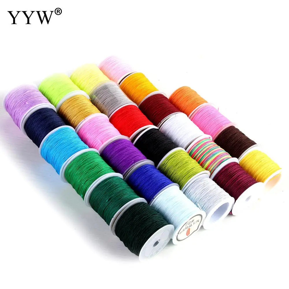 

Wholesale 50m/Spool 0.8mm Jewelry Cord Polyester Jewelry Finding DIY Beading String Thread Chinese Knotting Macrame Cord Braided