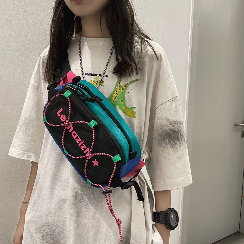 Japanese Couple Ins Style Art High Street Style Female Wild Waist Bag Sports Style Color Matching Chest Bag Dark Messenger Bag 
Japanese Couple Ins Style Art High Street Style Female Wild Waist Bag Sports Style Color Matching Chest Bag Dark Messenger Bag