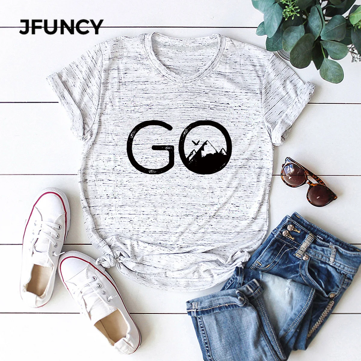 JFUNCY размера плюс для женщин Футболка Go поход футболка с короткими рукавами и принтом футболки для женщин повседневные футболки 100% Хлопкова...
JFUNCY размера плюс для женщин Футболка Go поход футболка с короткими рукавами и принтом футболки для женщин повседневные футболки 100% Хлопкова...