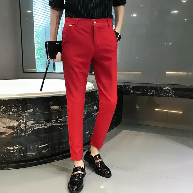 5 Colors Fashion Pants For Men For Suits Fashion Slim Fit Skinny Streetwear Plain Color Office Trousers Youth Suit Pants Wedding
5 Colors Fashion Pants For Men For Suits Fashion Slim Fit Skinny Streetwear Plain Color Office Trousers Youth Suit Pants Wedding