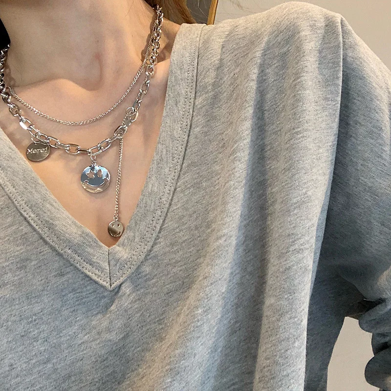 Ins chain smiling face necklace fashion personality double layer pendant collarbone chain sweater chain neck chain trendy girl 
Ins chain smiling face necklace fashion personality double layer pendant collarbone chain sweater chain neck chain trendy girl