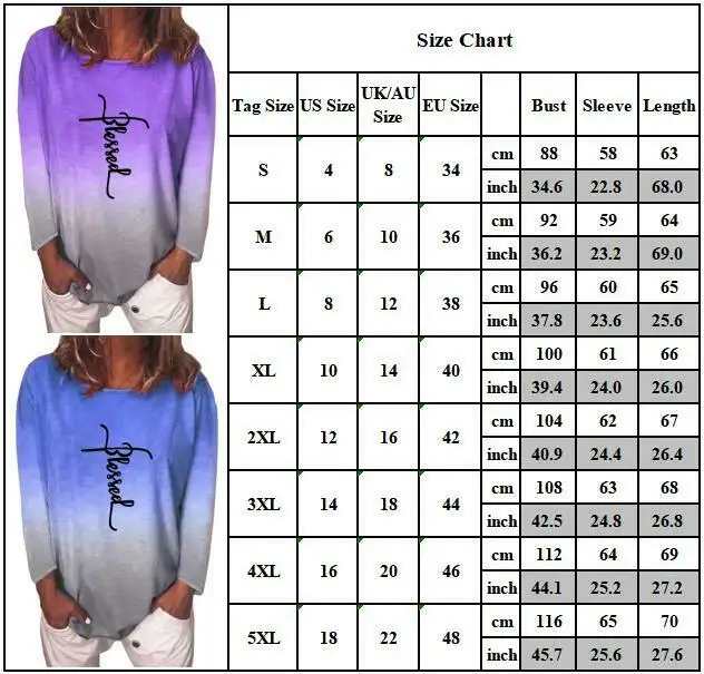 Womens Ladies Letter Printing Gradient Colour T-Shirt Tunic Blouse Top Plus Size
Womens Ladies Letter Printing Gradient Colour T-Shirt Tunic Blouse Top Plus Size