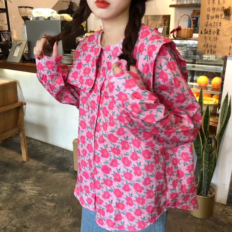 Korejepo Women Shirt 2021 Autumn New Korean Chic Retro Sweet Floral Navy Collar Long Sleeve Baby Shirt All-match Female Clothes
Korejepo Women Shirt 2021 Autumn New Korean Chic Retro Sweet Floral Navy Collar Long Sleeve Baby Shirt All-match Female Clothes