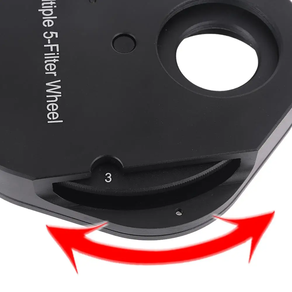 Eyepiece Filter Wheel Full Metal 1.25" Multiple 5 Position Fitting Color Filter Wheel for Astronomy Telescopes 
Eyepiece Filter Wheel Full Metal 1.25" Multiple 5 Position Fitting Color Filter Wheel for Astronomy Telescopes