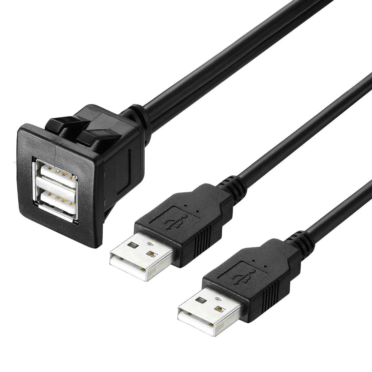 1M/2M Dual-port USB2.0 Male to Female Flush Mount Panel Dashboard Cable Waterproof Cable for Car, Ship, Motorcycle Dashboard
1M/2M Dual-port USB2.0 Male to Female Flush Mount Panel Dashboard Cable Waterproof Cable for Car, Ship, Motorcycle Dashboard