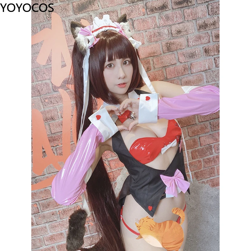 Женский костюм для косплея YOYOCOS Chocola Nekopara Неко-форма с изображением кота из