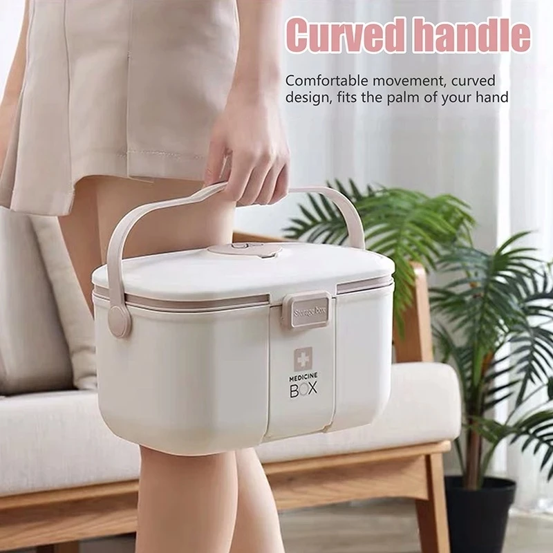 Portable Medicine Container First Aid Kit Container With Handle Plastic Survival Storage Box For Home 2 Layers Emergency Kit Box
Portable Medicine Container First Aid Kit Container With Handle Plastic Survival Storage Box For Home 2 Layers Emergency Kit Box