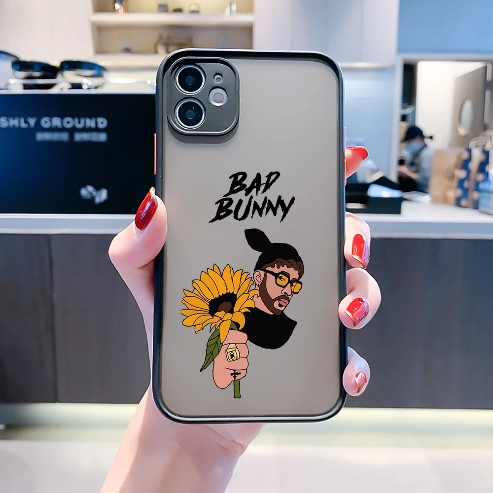 Чехол для телефона Bad Bunny Yo Perreo Sola iphone SE 2020 6 6S 7 8 11 12 13 Mini Plus X XS XR Pro Max черный красивый