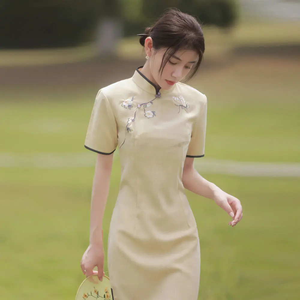 Modified Cheongsam Qipao Dress Young Girl High-end Flower Print Chinese Ethos Elegant Summer Dress
Modified Cheongsam Qipao Dress Young Girl High-end Flower Print Chinese Ethos Elegant Summer Dress