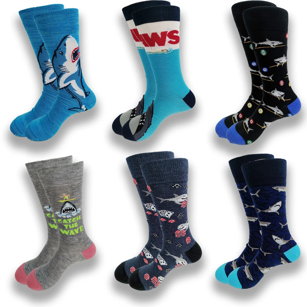 A Pair of Autumn and Winter Men's Socks Shark Pattern Soft Comfortable Warm Leisure Senior Sewing Crew Stockings
A Pair of Autumn and Winter Men's Socks Shark Pattern Soft Comfortable Warm Leisure Senior Sewing Crew Stockings