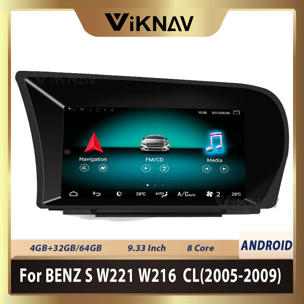 Android 9.0 Car Radio Auto Player For-Benz S W221 W216 CL 2005-2009 Carplay Multimedia Vedio GPS Navigation
Android 9.0 Car Radio Auto Player For-Benz S W221 W216 CL 2005-2009 Carplay Multimedia Vedio GPS Navigation