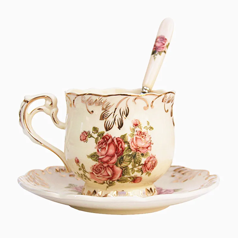 250ml Premium Royal Ceramic Cup European Style Travel Coffee Milk Tea Cup With Spoon Plate Creative Coffee Set Gift
250ml Premium Royal Ceramic Cup European Style Travel Coffee Milk Tea Cup With Spoon Plate Creative Coffee Set Gift