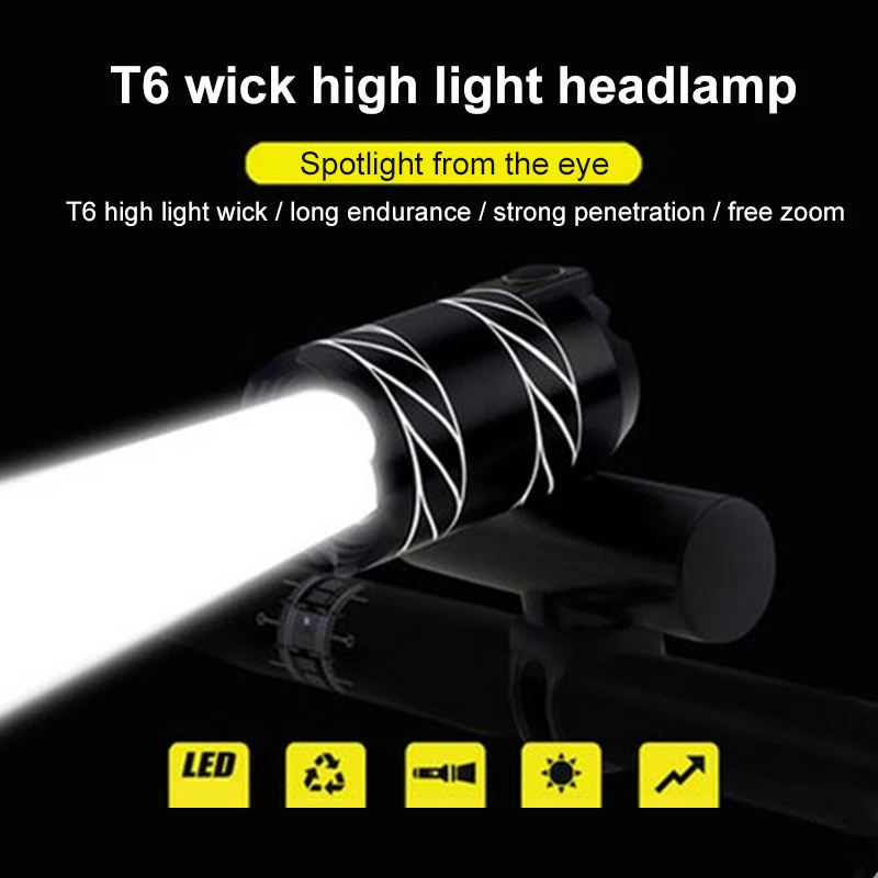 Bicycle Headlight USB Rechargeable Handlebar Light Night Strong T6 Zoom T6 Night Riding Strong Flashlig Riding Lighting
Bicycle Headlight USB Rechargeable Handlebar Light Night Strong T6 Zoom T6 Night Riding Strong Flashlig Riding Lighting