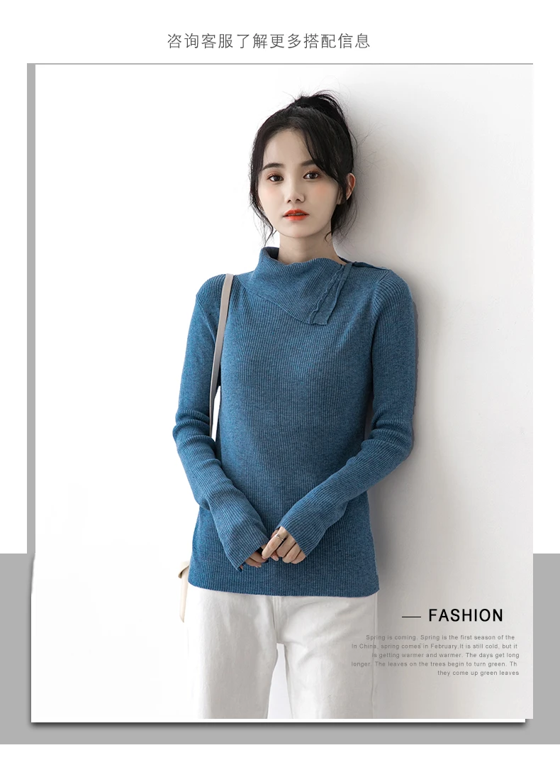 2020 Autumn and Winter One Clothes Two Design Sense Turtleneck Sweater Women's Thickened Outer Wear Knitwear Inner 
2020 Autumn and Winter One Clothes Two Design Sense Turtleneck Sweater Women's Thickened Outer Wear Knitwear Inner