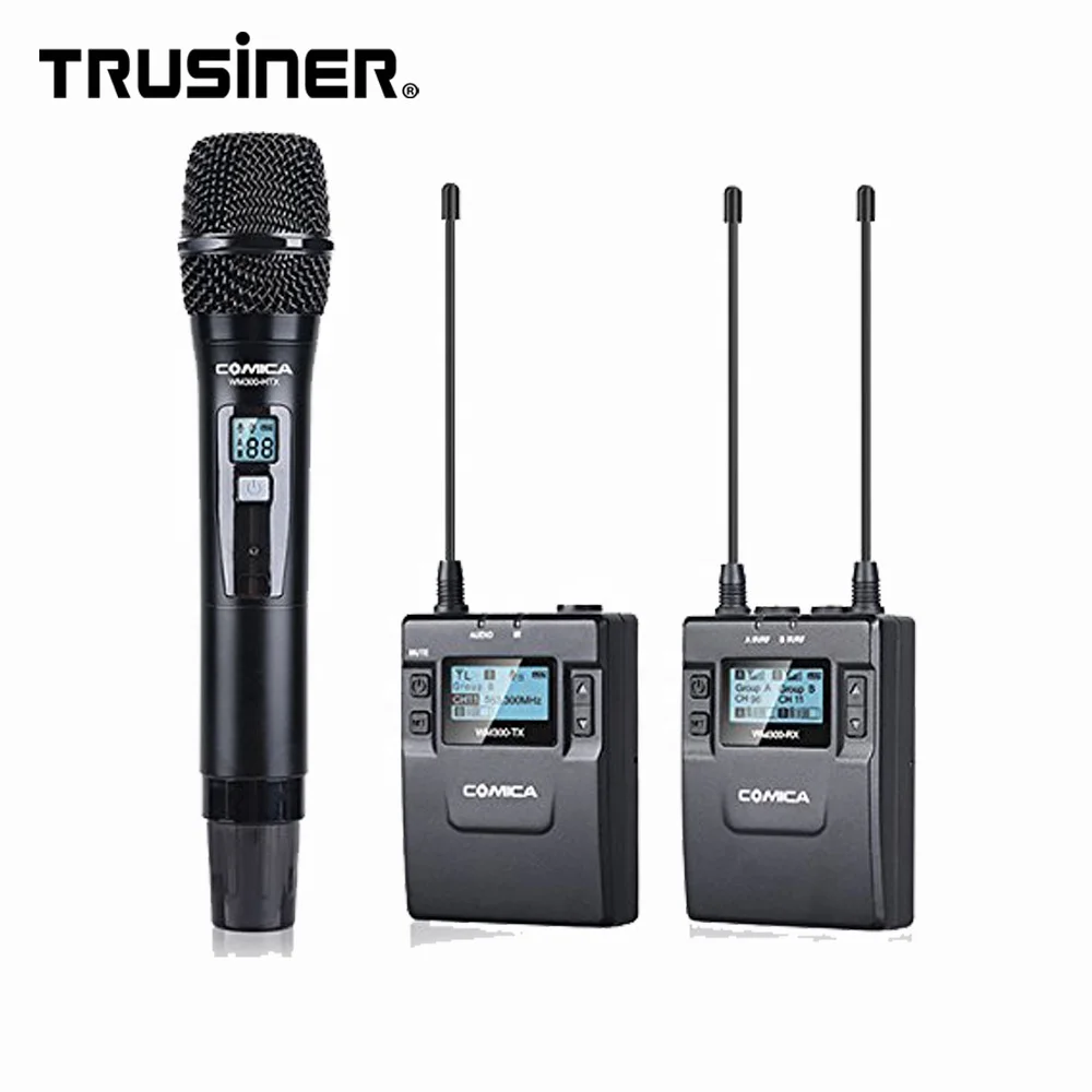 COMICA CVM-WM300(B) UHF 96-Channels Metal Wireless Microphone with Dual-transmitters and One Receiver for DSLR & Camcorder Video
COMICA CVM-WM300(B) UHF 96-Channels Metal Wireless Microphone with Dual-transmitters and One Receiver for DSLR & Camcorder Video