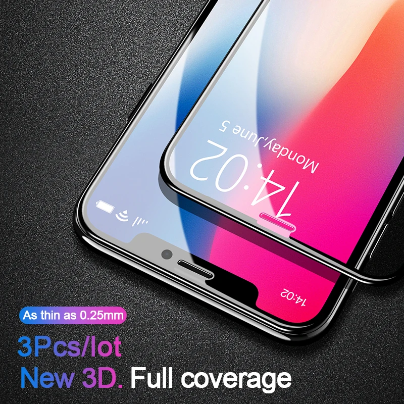 3Pcs/lot 0.25mm Screen Protector 3D Full Cover Tempered Glass For iPhone 12 Mini 11 Pro Xs Max X Xr 8 7 6s Plus Protective Glass
3Pcs/lot 0.25mm Screen Protector 3D Full Cover Tempered Glass For iPhone 12 Mini 11 Pro Xs Max X Xr 8 7 6s Plus Protective Glass