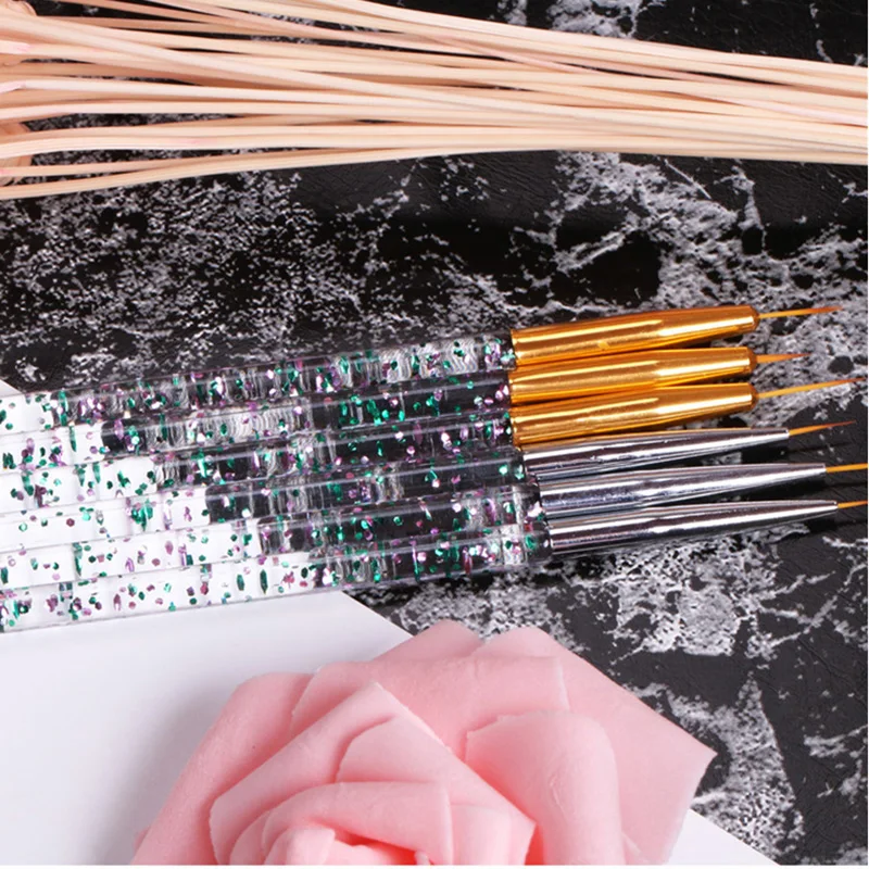 3Pcs Acrylic French Stripe Nail Art Liner Brush Set 3D Tips Manicure -thin Line Drawing Pen UV Gel Brushes Painting Tools
3Pcs Acrylic French Stripe Nail Art Liner Brush Set 3D Tips Manicure -thin Line Drawing Pen UV Gel Brushes Painting Tools