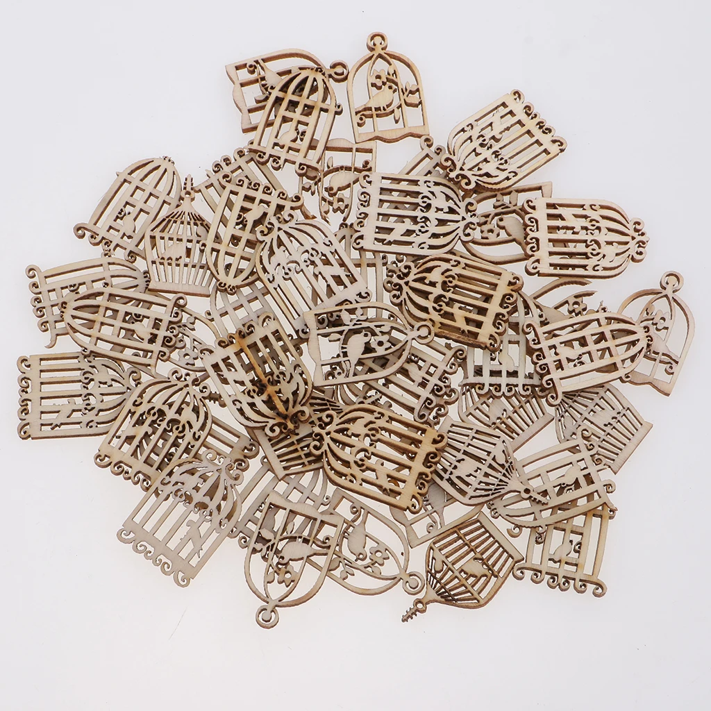 50 Pieces Mixed Birdcage Chic Wooden Embellishment Scrapbook Carft DIY Wind Chimes Xmas Hanging Decorations
50 Pieces Mixed Birdcage Chic Wooden Embellishment Scrapbook Carft DIY Wind Chimes Xmas Hanging Decorations