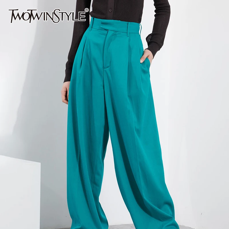TWOTWINSTYLE Loose Joker Wide Leg Pants For Women High Waist Straight Casual White Trousers Female Fashion New Clotnign 2022
TWOTWINSTYLE Loose Joker Wide Leg Pants For Women High Waist Straight Casual White Trousers Female Fashion New Clotnign 2022