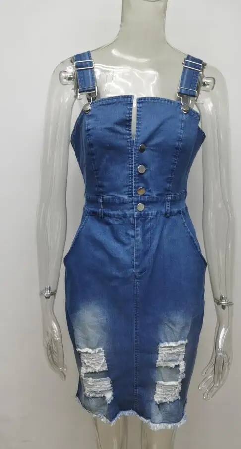 Denim Dress For Women Sexy Hole Washed Denim Button Dress ladies Pocket Brief Sleeveless V-neck Jean Dresses 2021 p2366
Denim Dress For Women Sexy Hole Washed Denim Button Dress ladies Pocket Brief Sleeveless V-neck Jean Dresses 2021 p2366