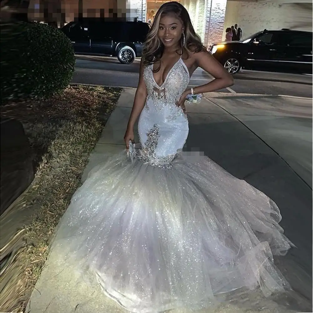 

Black Girls Prom Dresses Strapless Low Cut Back Sweep Train Chiffon Red Carpet Ombre Pleats Celebrity Evening Party Gowns Dress