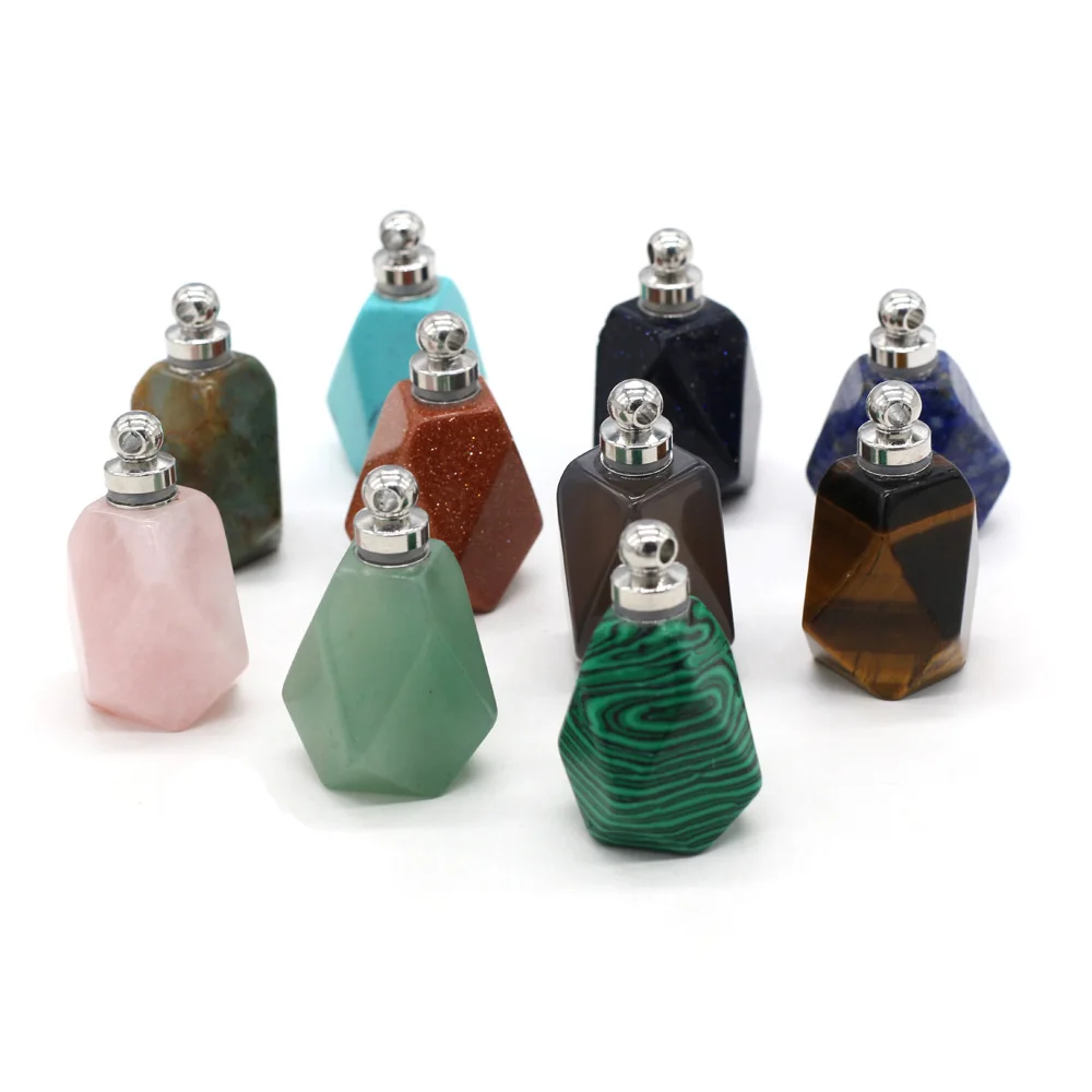 Natural Stone Perfume Bottle Pendants Ash Locket Rose Quartzs Tiger Eye Stone Essential Oil Diffuser for Jewelry Making
Natural Stone Perfume Bottle Pendants Ash Locket Rose Quartzs Tiger Eye Stone Essential Oil Diffuser for Jewelry Making