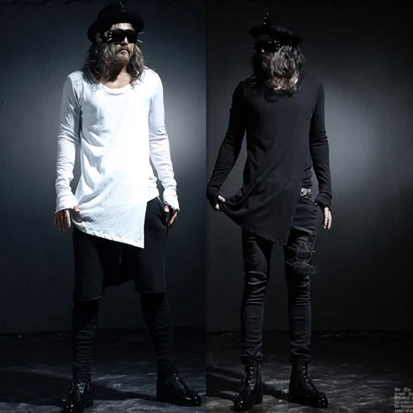 Men's New Long-sleeved T-shirt Fashion Casual Personality Under The Row of Irregular Long Black and White Men Clothes 2020
Men's New Long-sleeved T-shirt Fashion Casual Personality Under The Row of Irregular Long Black and White Men Clothes 2020
