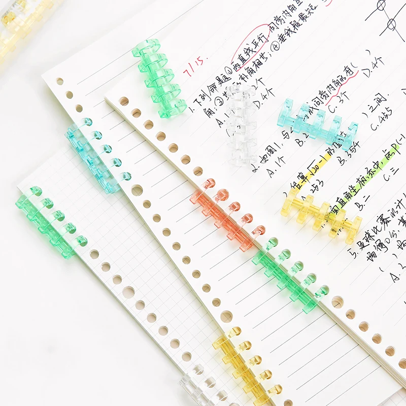 MOHAMM 2 PCS Mini Plastic Colored 5-Hole Loose Leaf Pages Binder Coil for A5 B5 A4 Paper Storage Tool Art Craft DIY Student
MOHAMM 2 PCS Mini Plastic Colored 5-Hole Loose Leaf Pages Binder Coil for A5 B5 A4 Paper Storage Tool Art Craft DIY Student