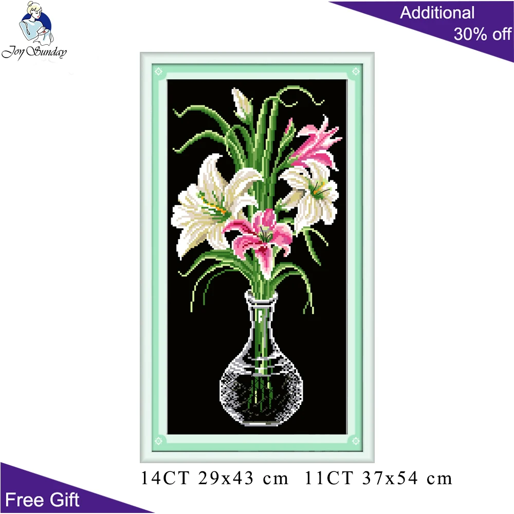 Joy Sunday Lily Vase Needlework H034 14CT 11CT Counted Home Decoration Lily Vase Black Canvas Cross Stitch Kits Embroidery Sets
Joy Sunday Lily Vase Needlework H034 14CT 11CT Counted Home Decoration Lily Vase Black Canvas Cross Stitch Kits Embroidery Sets